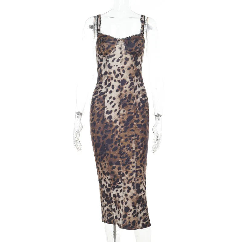 Sexy Strap Leopard Print Dress
