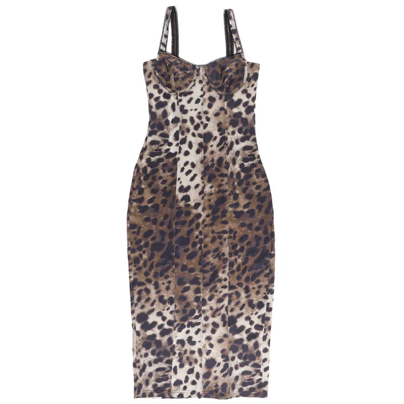 Sexy Strap Leopard Print Dress