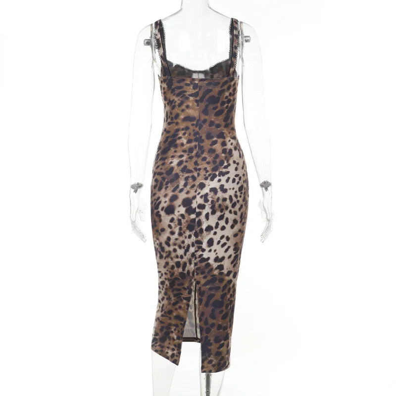 Sexy Strap Leopard Print Dress
