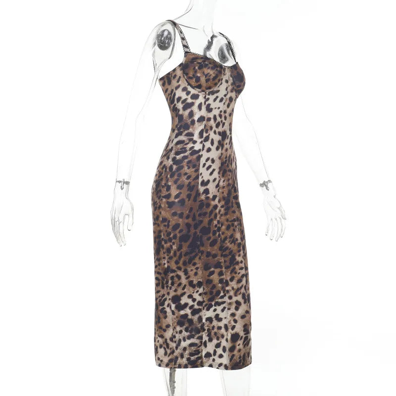 Sexy Strap Leopard Print Dress
