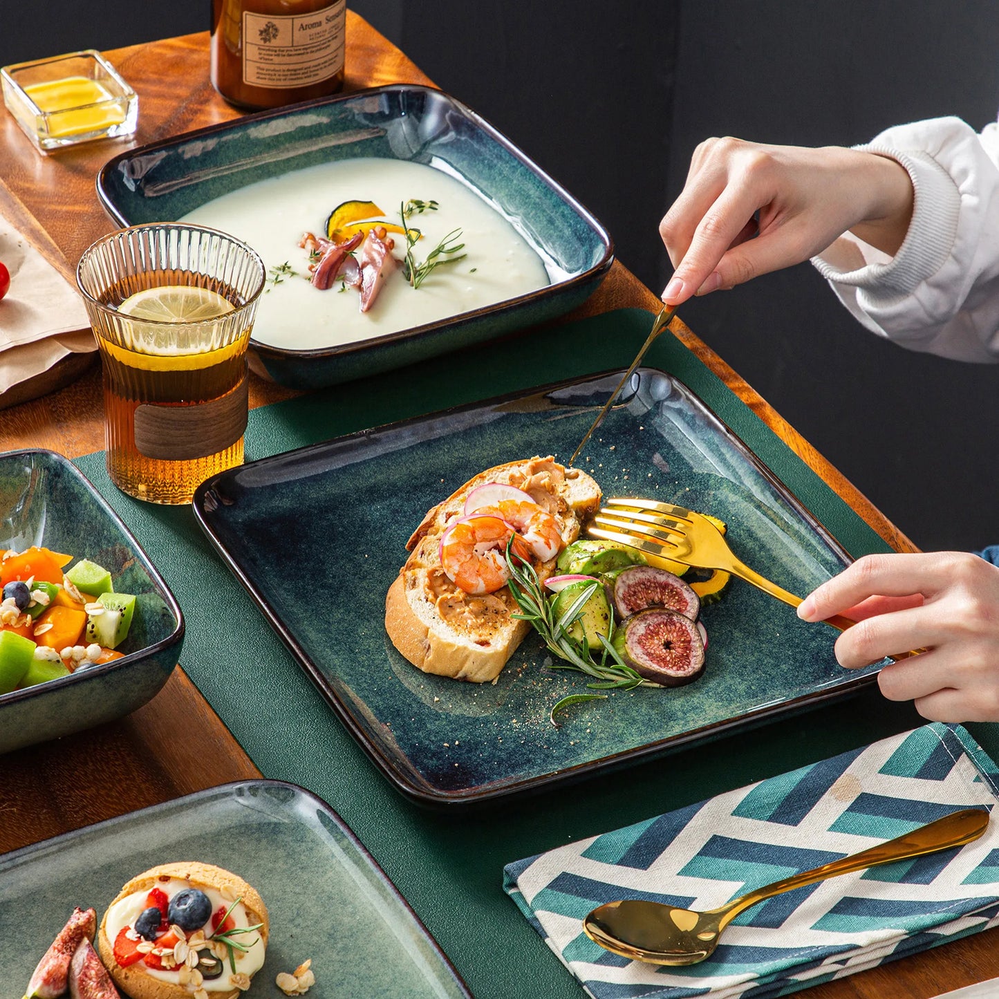 Tableware 16 Piece Kitchen Dinnerware Ceramic