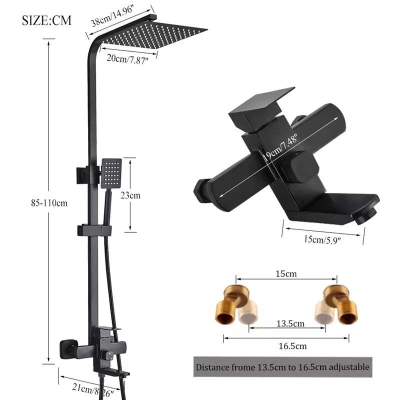 Bathroom Shower Faucet Wall Mounted 8"