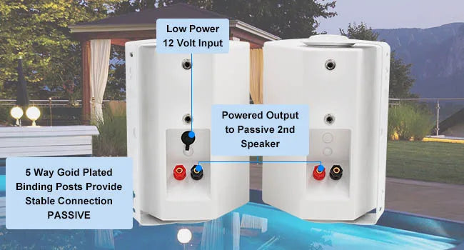 Herdio 6.5" 400W 2PCS Indoor Outdoor Bluetooth Speakers