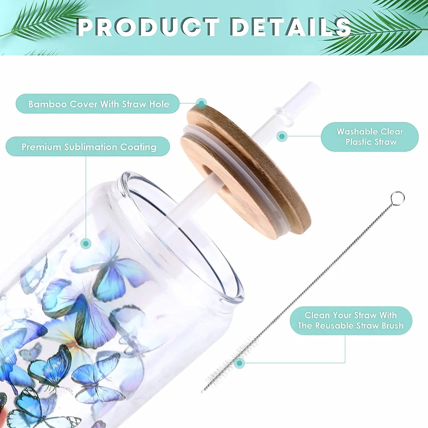 8 Pack 16OZ Frosted/Clear Glass