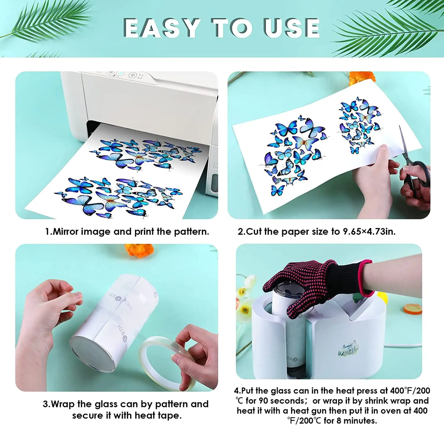 8 Pack 16OZ Frosted/Clear Glass