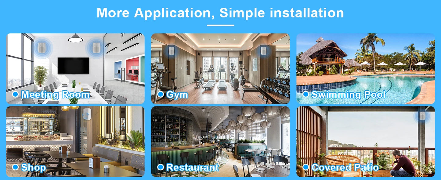 Herdio 6.5" 400W 2PCS Indoor Outdoor Bluetooth Speakers