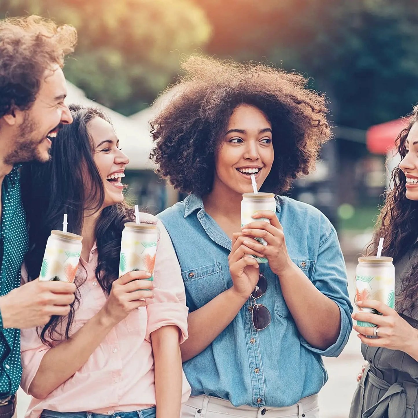 8 Pack 16OZ Frosted/Clear Glass