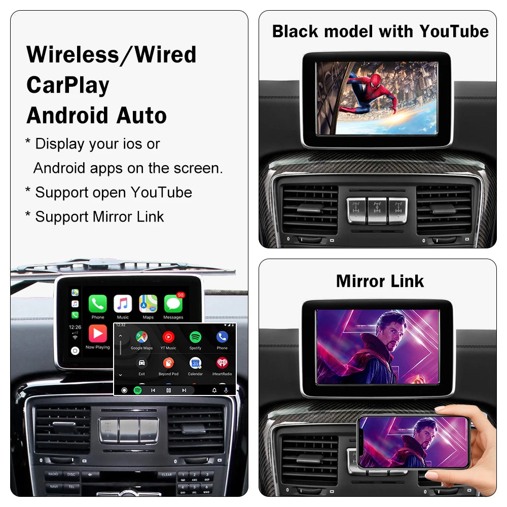 Wireless CarPlay with Android Auto Mirror Link Camera