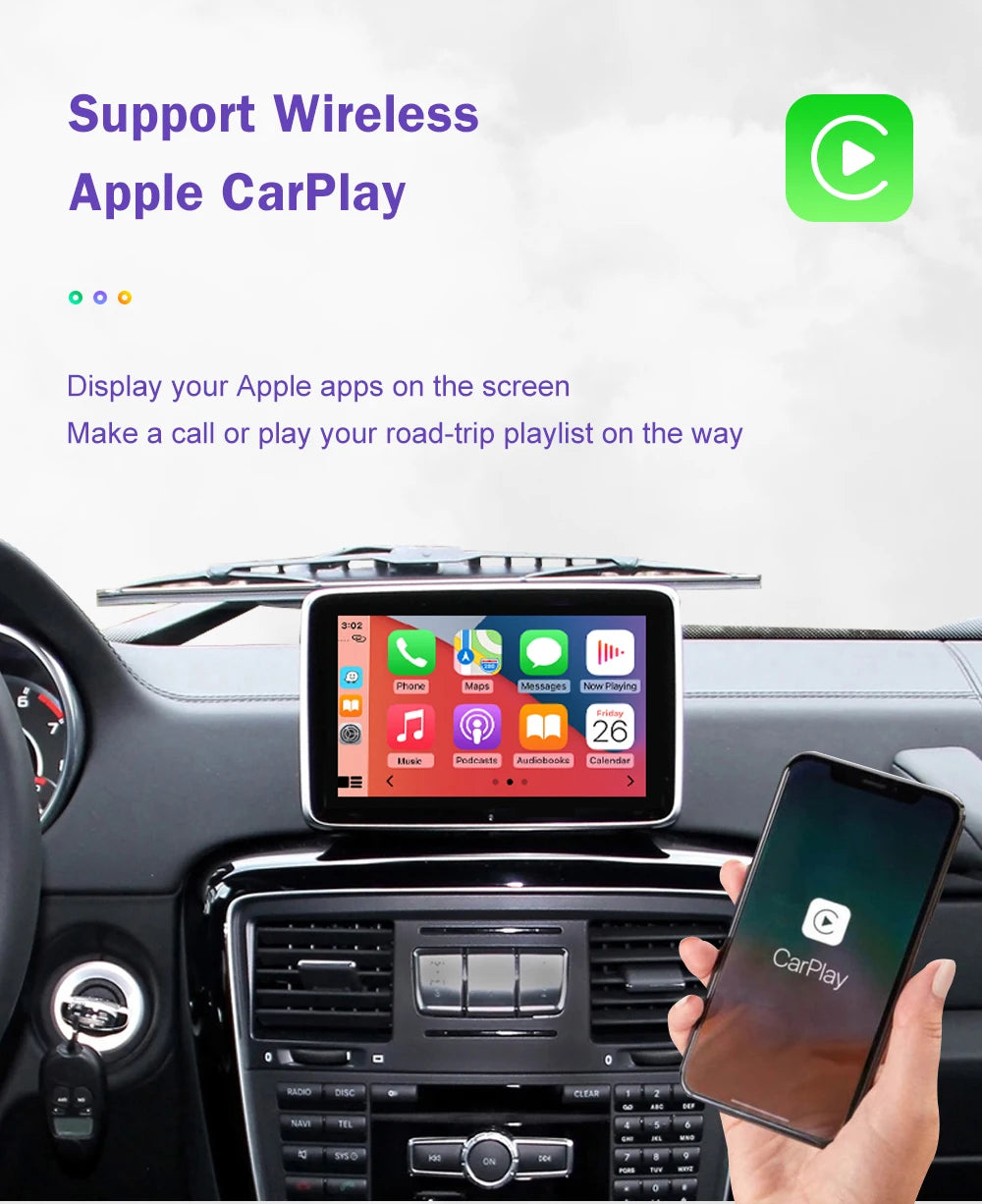 Wireless CarPlay with Android Auto Mirror Link Camera