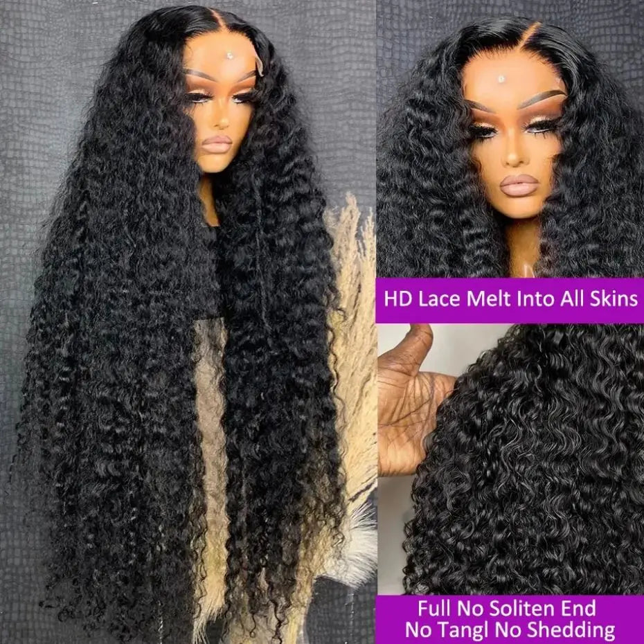 200 Density 36 34 Inch Deep Wave Frontal Wig