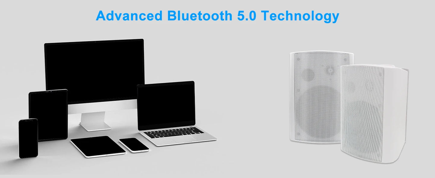 Herdio 6.5" 400W 2PCS Indoor Outdoor Bluetooth Speakers