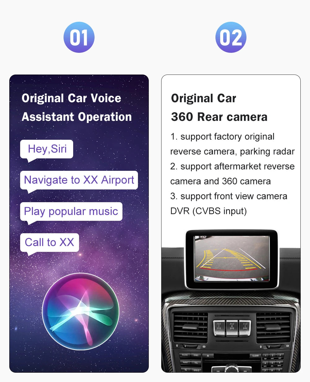 Wireless CarPlay with Android Auto Mirror Link Camera