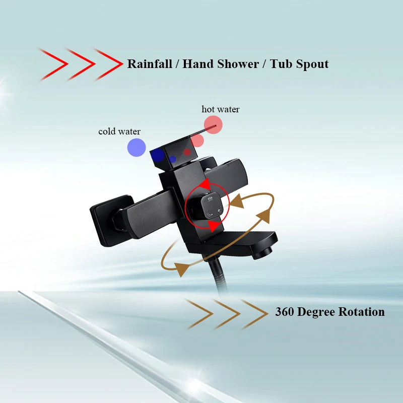 Bathroom Shower Faucet Wall Mounted 8"