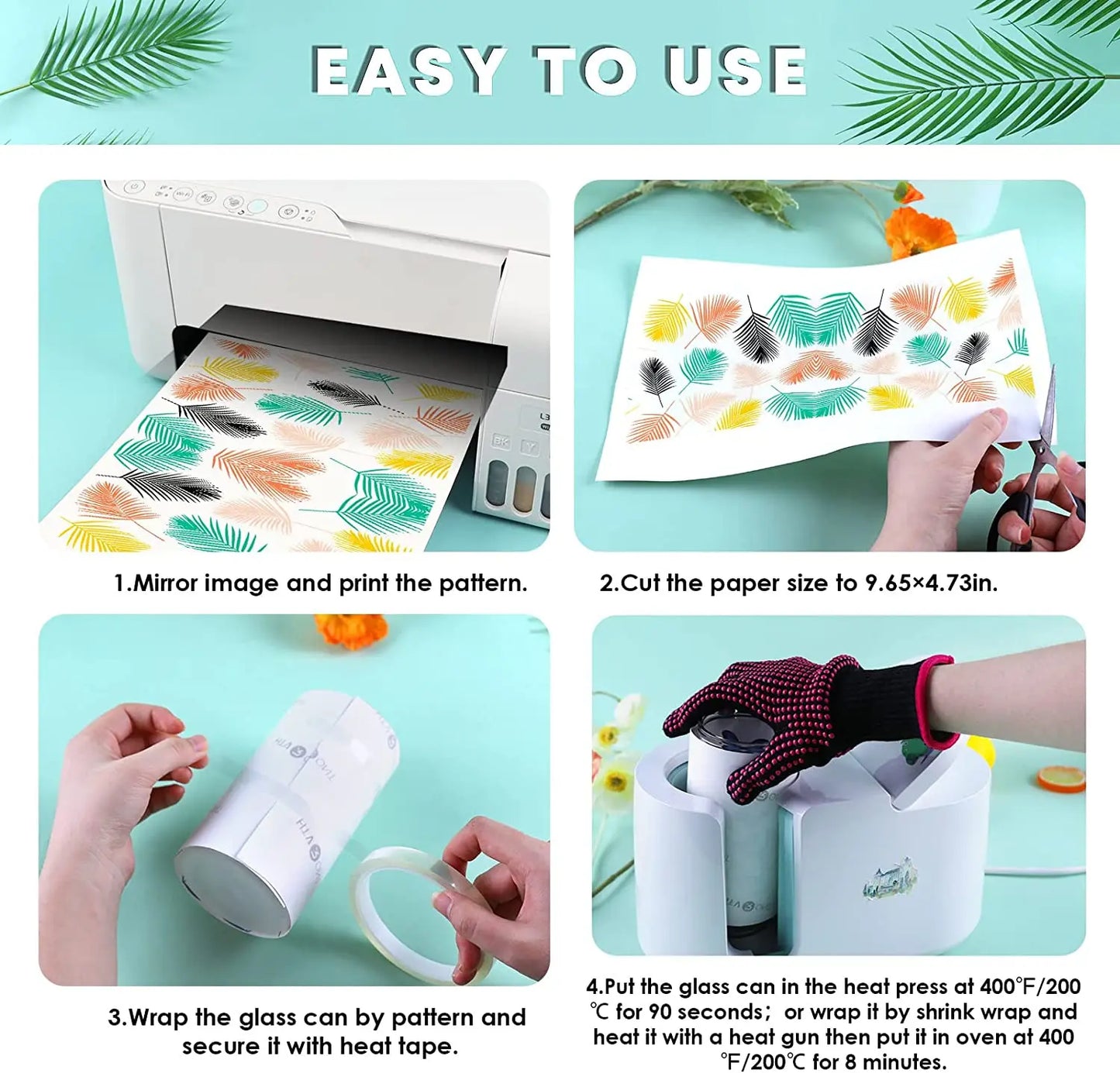 8 Pack 16OZ Frosted/Clear Glass