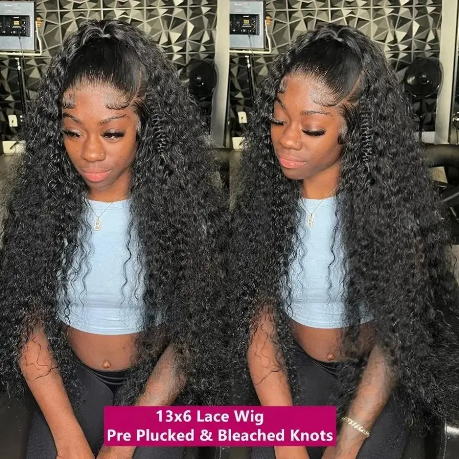200 Density 36 34 Inch Deep Wave Frontal Wig