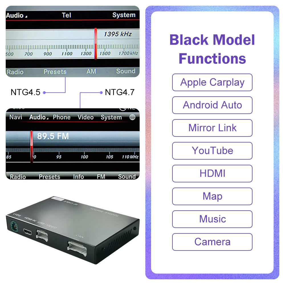 Wireless CarPlay with Android Auto Mirror Link Camera