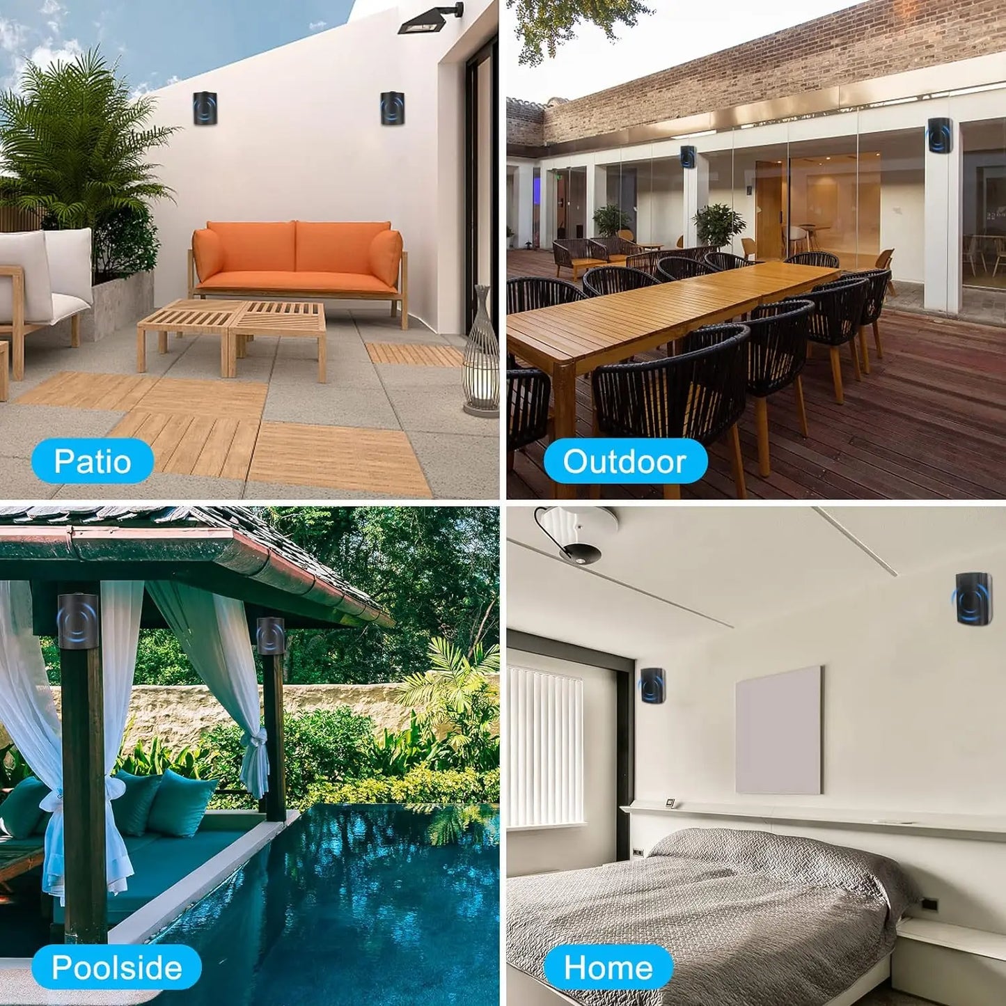 Herdio 6.5" 400W 2PCS Indoor Outdoor Bluetooth Speakers