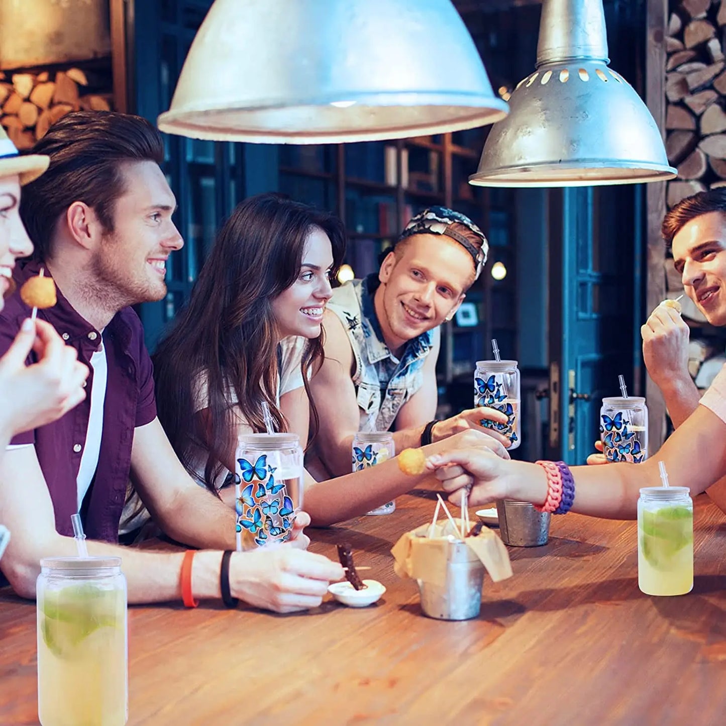 8 Pack 16OZ Frosted/Clear Glass