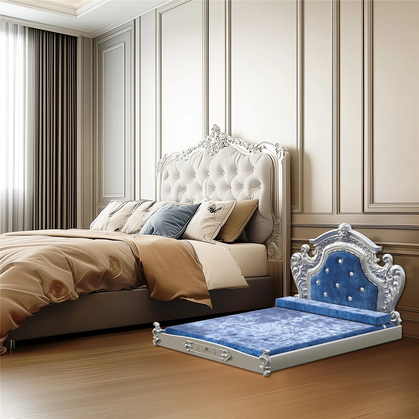 Bingopaw Luxury Pet Bed with Headboard