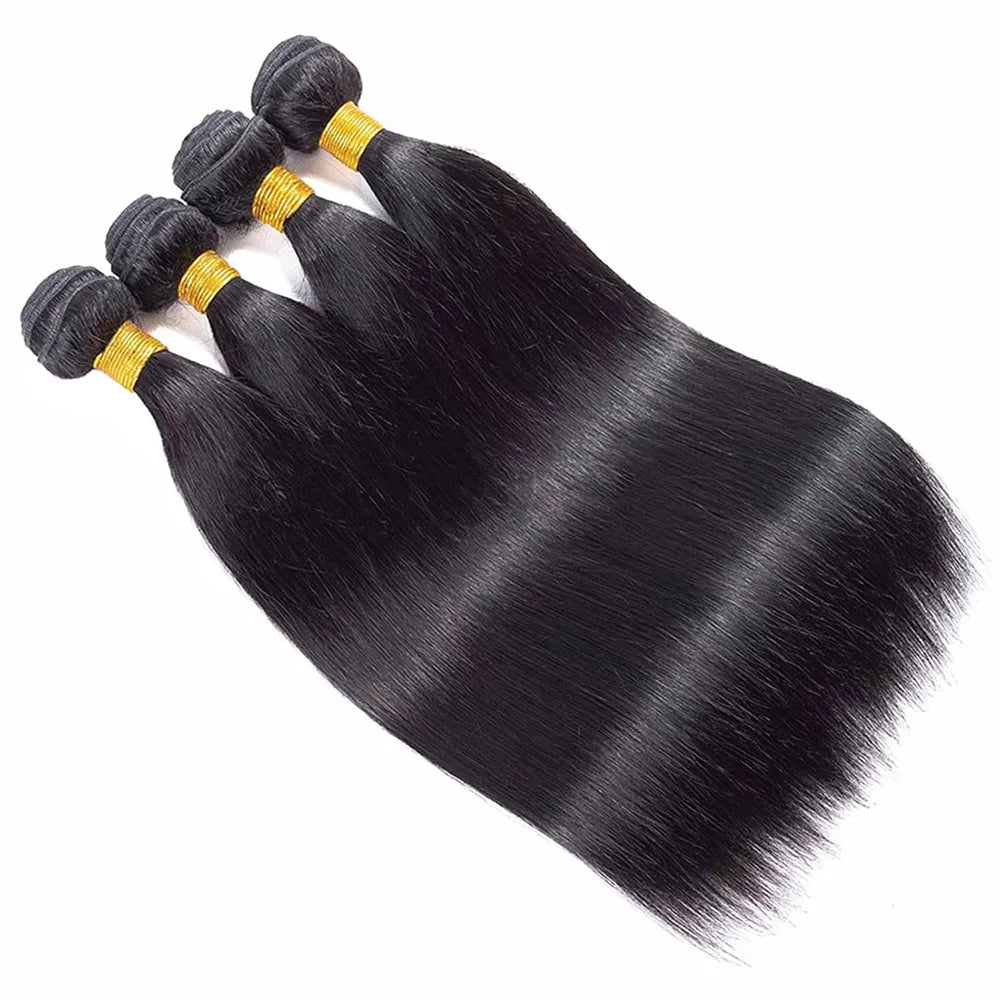 3/4 Pcs Human Hair Straight Bundles Natural Color