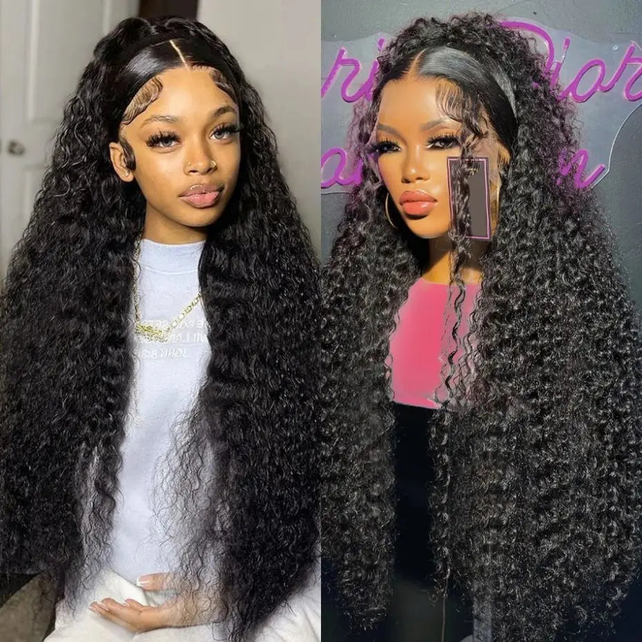200 Density 36 34 Inch Deep Wave Frontal Wig