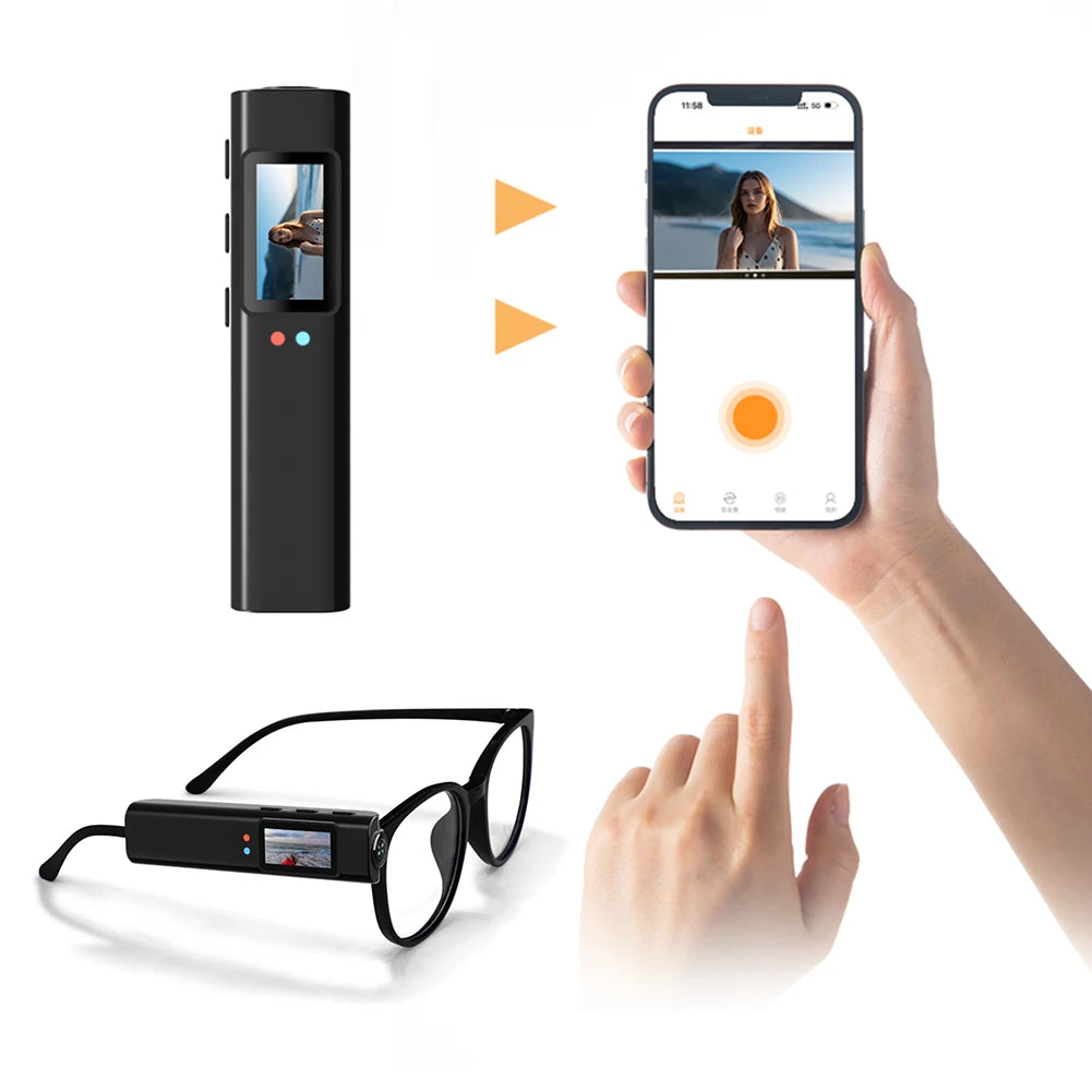 2.7K HD Glasses Camera WiFi Mini Digital Camera 0.96inch