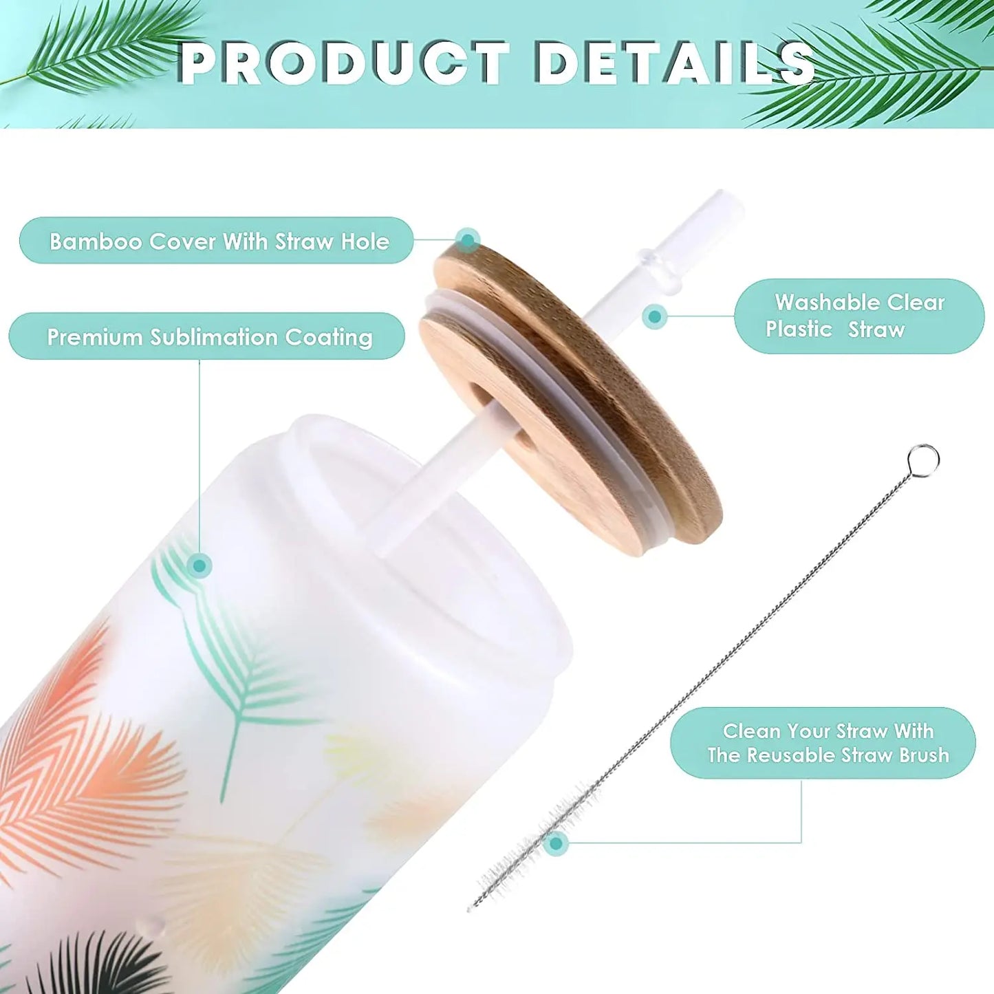 8 Pack 16OZ Frosted/Clear Glass