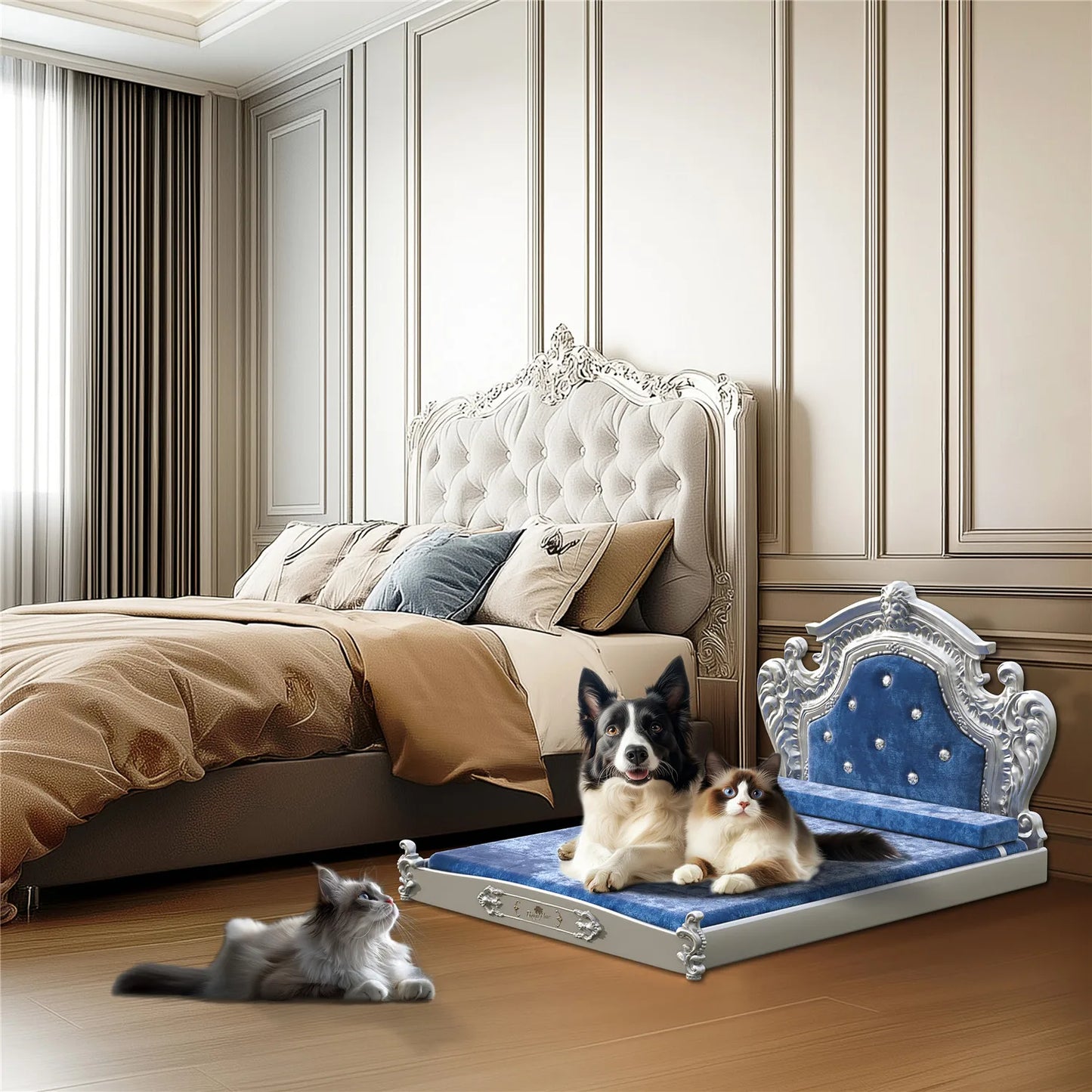 Bingopaw Luxury Pet Bed with Headboard